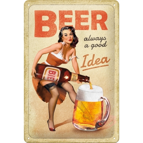 Nostalgic Art Medium Sign 20x30cm Metal Beer Is Always A Good Idea