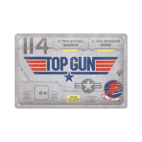 Nostalgic-Art Medium Metal Sign Top Gun Aircraft 20x30cm