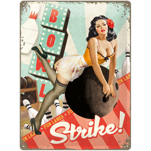 Nostalgic Art Strike 30x40cm Large Metal Tin Sign Wall Decor