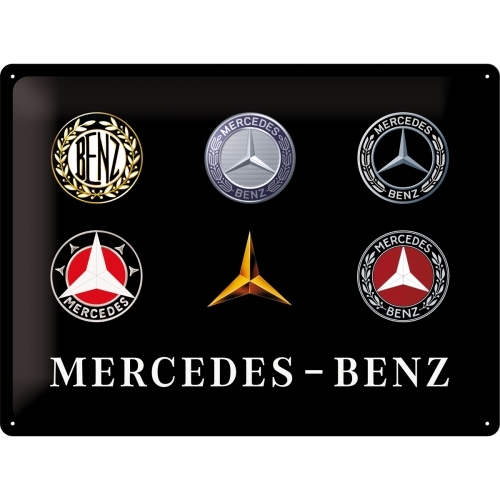 Nostalgic Art Mercedes-Benz Logo Evolution 30x40cm Large Metal Tin Sign