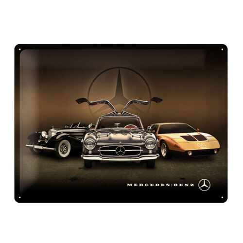 Nostalgic Art Large Sign Mercedes Benz 3 Cars