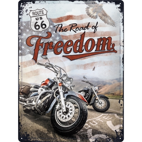 Nostalgic Art Route 66 Freedom 30x40cm Large Metal Tin Sign