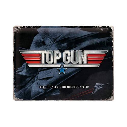 Nostalgic-Art Large Metal Sign Top Gun The Need For Speed 30x40cm