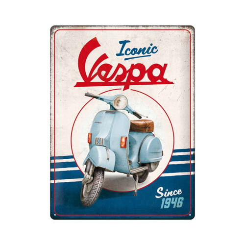 Nostalgic-Art Large Metal Sign Vespa Iconic Since 1946 30x40cm