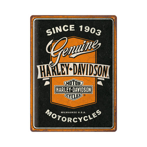 Nostalgic-Art Large Sign Harley-Davidson Genuine Motorcycles Ribbon 30x40cm