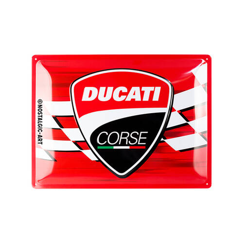 Nostalgic-Art Ducati Corse Logo Metal Decorative Sign Large 30x40x0.5cm