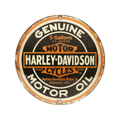 Nostalgic-Art Round Vintage Harley-Davidson Metal Decorative Sign 35x35x0.5cm