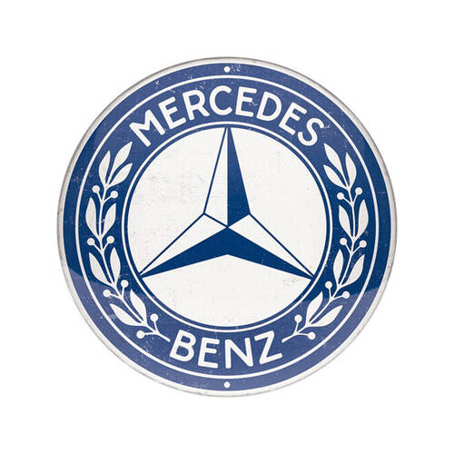 Nostalgic-Art Round Mercedes-Benz Logo Metal Decorative Sign 35x35x0.5cm