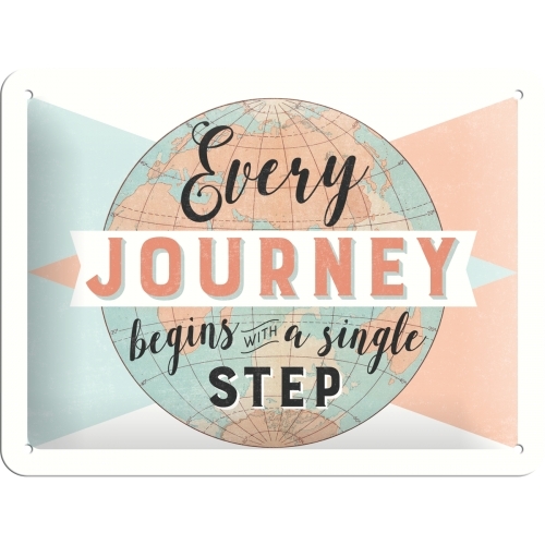 Nostalgic Art 15x20cm Small Wall Hanging Metal Sign Every Journey Begins
