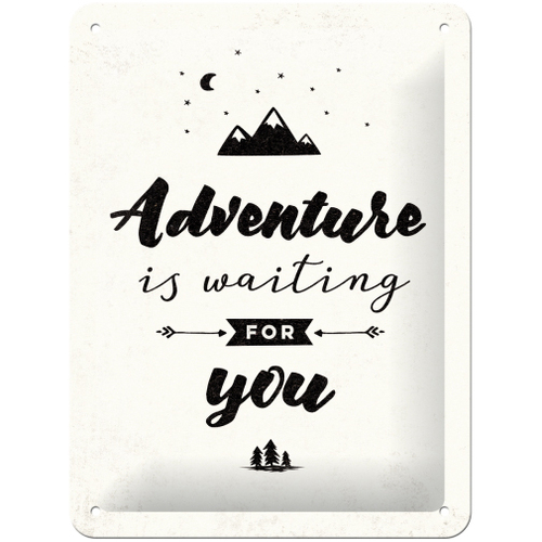 Nostalgic Art 15x20cm Small Wall Hanging Metal Sign Adventure is Waiting