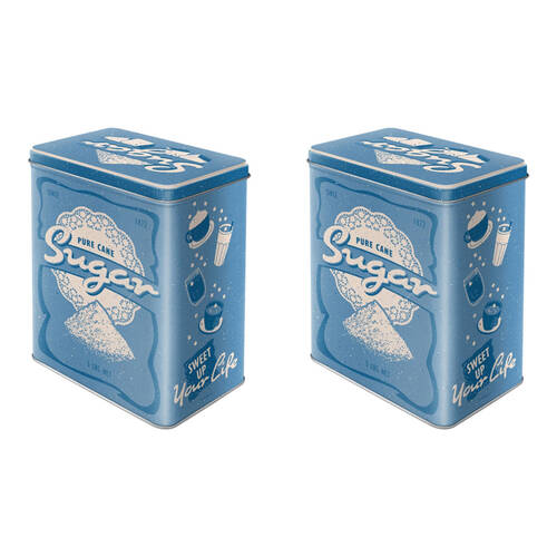 2PK Nostalgic-Art Tin Metal Storage Box 14x20cm - Large Sugar
