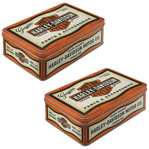 2PK Nostalgic-Art Flat Storage Tin 23x16cm - Harley-Davidson Parts Accessories