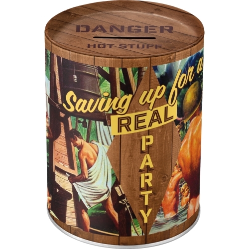 Nostalgic Art 12cm Round Money Box Party Boys Storage