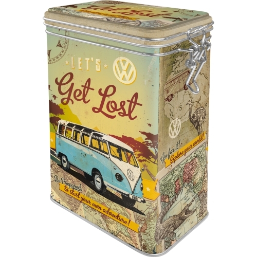 Nostalgic Art 17.5cm/1.3L Clip Top Tin Storage VW Let's Get Lost