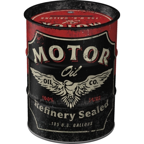 Nostalgic Art 11.5cm Round Money Box Oil Barrel Motor