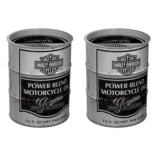 2PK Nostalgic-Art Harley-Davidson Oil Barrel Money Box/Decoration 9.3x9.3x11.5cm