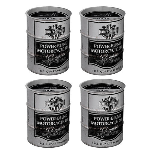 4PK Nostalgic-Art Harley-Davidson Oil Barrel Money Box/Decoration 9.3x9.3x11.5cm