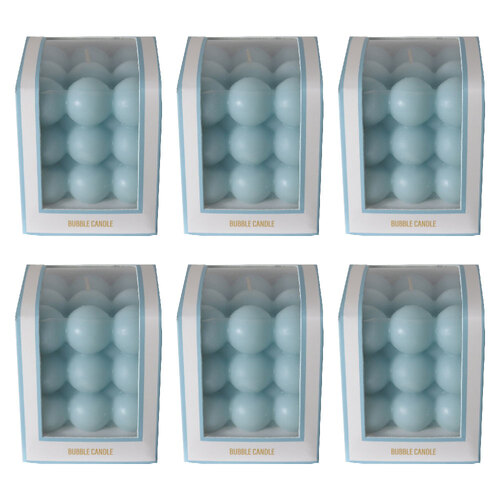 6PK Arome Ambiance Pastel Bubble Candle In Box Home Decor Sky