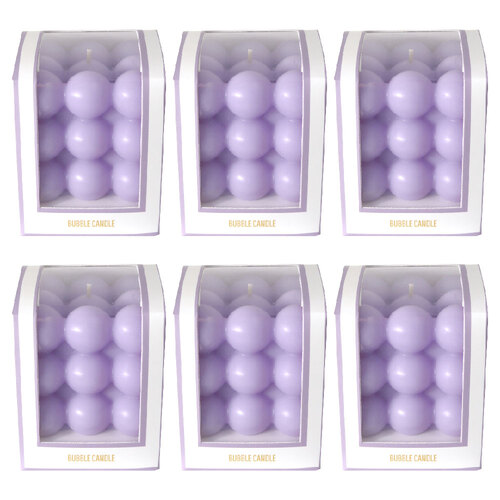 6PK Arome Ambiance Pastel Bubble Candle In Box Home Decor Violet