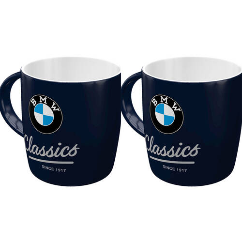 2PK Nostalgic-Art Ceramic Mug BMW Classics 9x9cm - Black