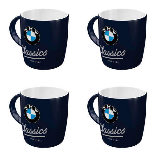 4PK Nostalgic-Art Ceramic Mug BMW Classics 9x9cm - Black