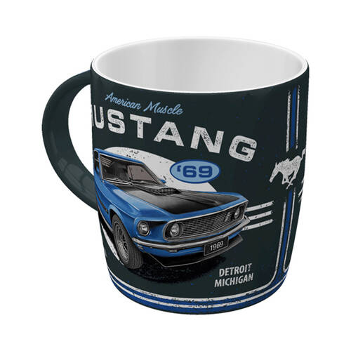 Nostalgic-Art Ceramic Mug Ford Mustang 1969 Mach 1 9x9cm - Blue