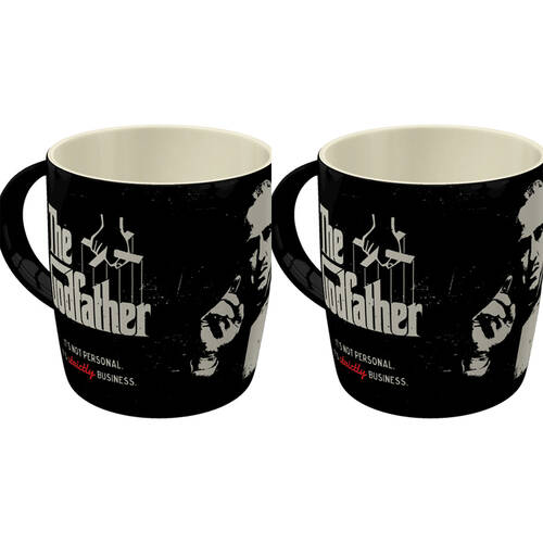 2PK Nostalgic-Art Ceramic Mug The Godfather Strictly Business 9x9cm - Black