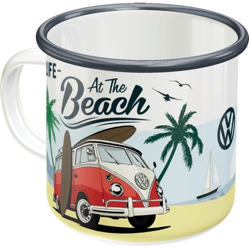 Nostalgic Art VW Bulli Beach Coffee/Tea Cup 360ml Enamel Mug