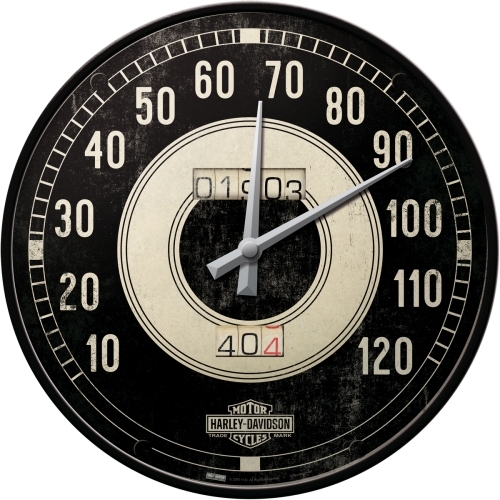 Nostalgic Art 30cm Harley-Davidson Speedo Quartz Round Wall Clock