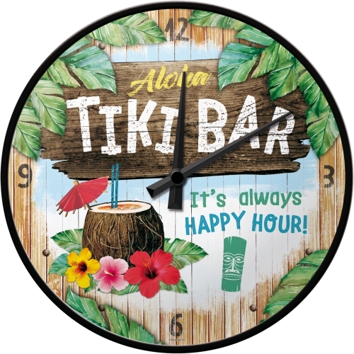 Nostalgic Art 30cm Tiki Bar Quartz Round Wall Clock