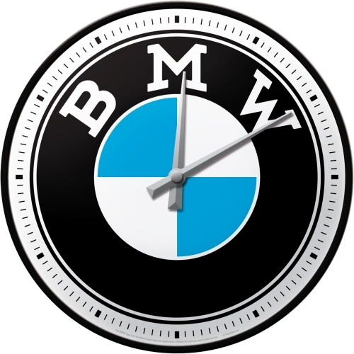 Nostalgic Art 30cm BMW Logo Quartz Round Wall Clock