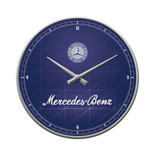Nostalgic-Art Metal Wall Clock Mercedes-Benz 30cm - Blue