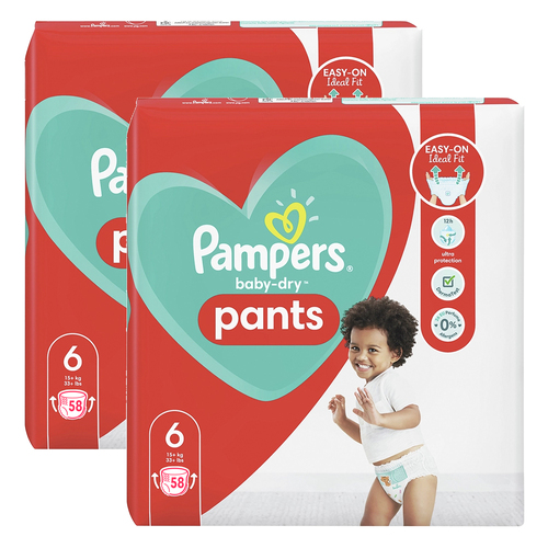 2x 58pc Pampers BabyDry Nappies Diapers Size 6 15+ kgs Online KG