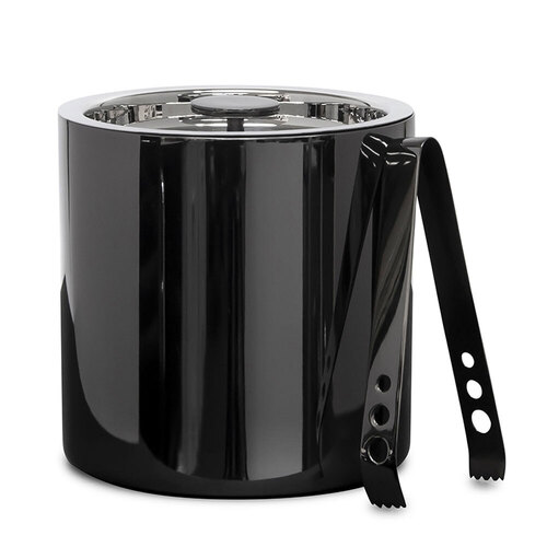 Salt & Pepper Kennedy Metallic Ice Bucket w/ Tong 15.5cm - Black