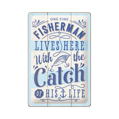 Nostalgic-Art Medium Metal Sign One Fine Fisherman 20x30cm