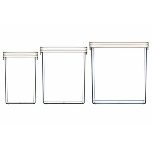 3pc Clickclack Basics Set 1.2L/2.4L/4.3L Containers White