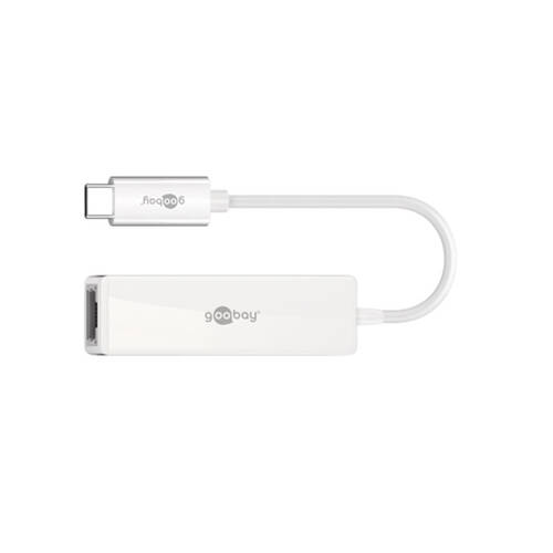 Goobay USB-C RJ45 Adapter Network Transmitter LAN/Internet Cable  - White