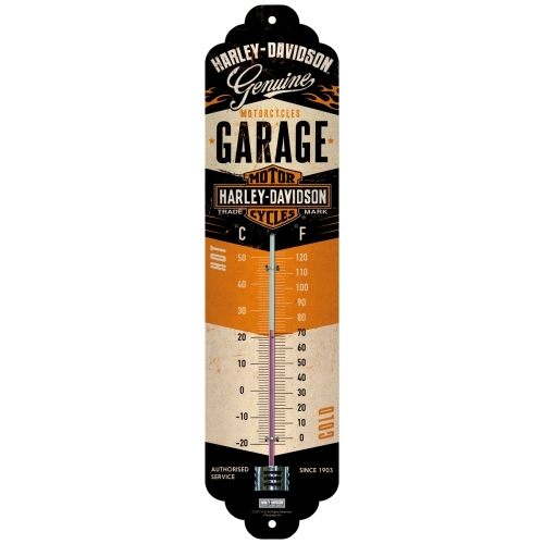 Nostalgic Art 28x6.5cm Wall Thermometer Metal Harley-Davidson Garage