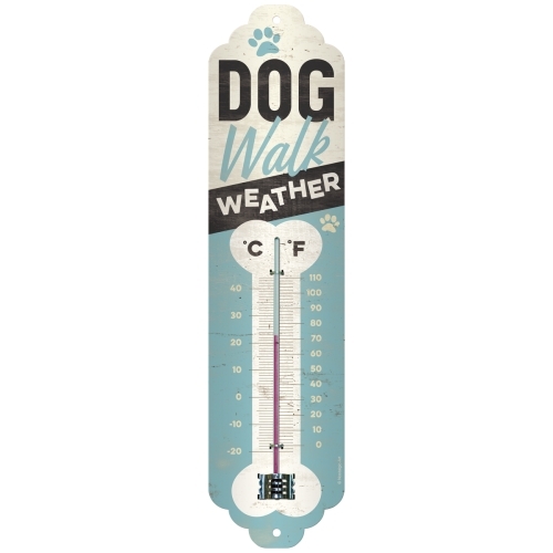 Nostalgic Art 28x6.5cm Wall Thermometer Metal Dog Walk Weather