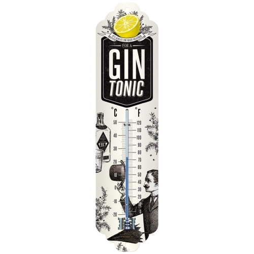 Nostalgic Art 28x6.5cm Wall Thermometer Metal Gin & Tonic Weather