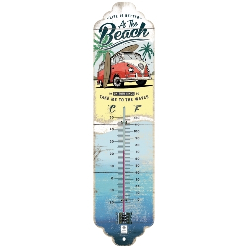 Nostalgic Art 28x6.5cm Wall Thermometer Metal VW Bulli Beach