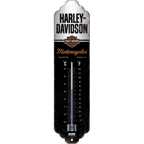 Nostalgic Art 28x6.5cm Wall Thermometer Metal Harley-Davidson Motorcycles