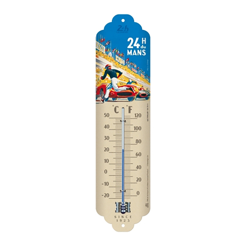 Nostalgic Art 4x6cm Thermometer 24h Le Mans Racing - Blue