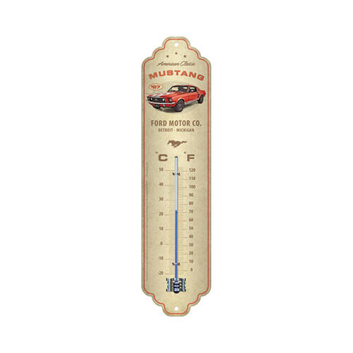 Nostalgic-Art Metal Thermometer Ford Mustang GT 1967 Red 28x6.5cm