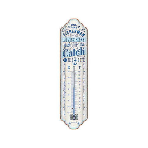 Nostalgic-Art Fisherman Catch Home Decor Indoor/Outdoor Thermometer 28x6.5x2cm