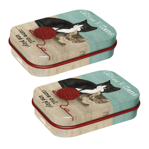 2PK Nostalgic Art Mint Box 6cm Cats&Kittens Fresh Breath Hard Candy