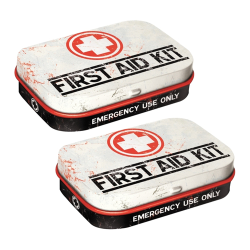 2PK Nostalgic Art Mint Box 6cm Metal Tin First Aid Kit Fresh Breath
