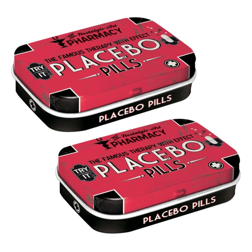 2PK Nostalgic Art Mint Box 6cm Metal Tin Placebo Pills Fresh Breath