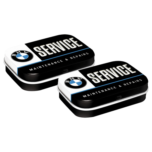 2PK Nostalgic Art Hard Candy Mint Metal Tint Box BMW Service