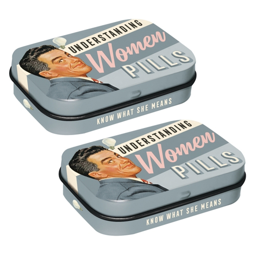 2PK Nostalgic Art 6cm Mint Tin Box Understanding Women #2 Fresh Breath Candy